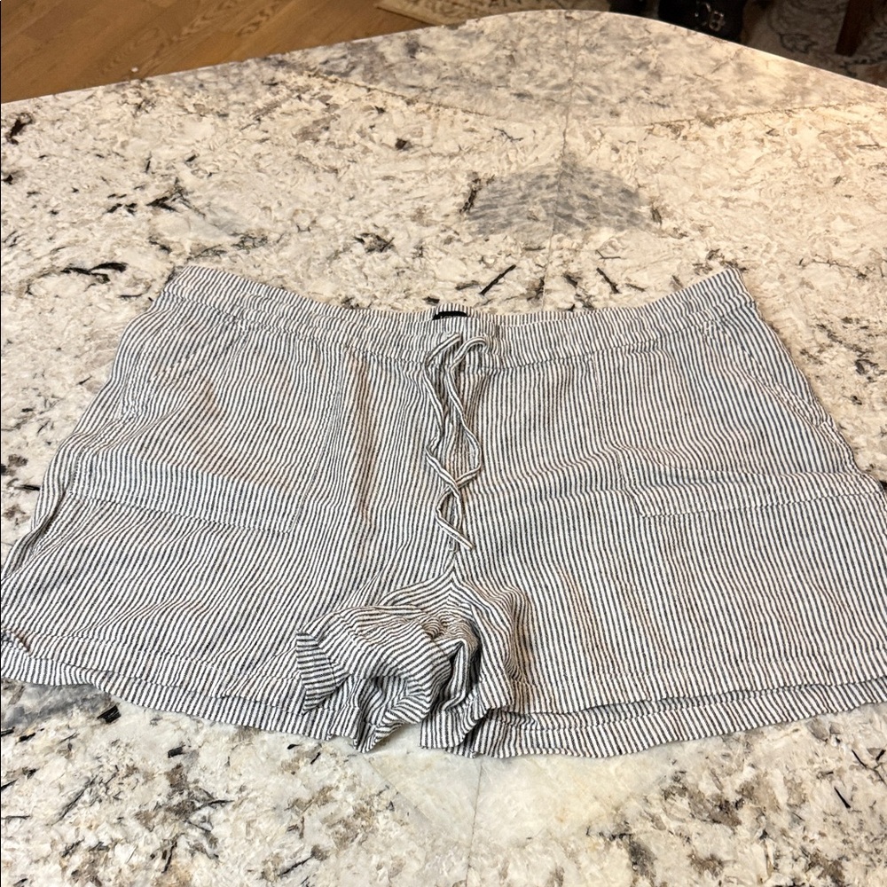 J. Crew Black and White Striped High Waist Shorts